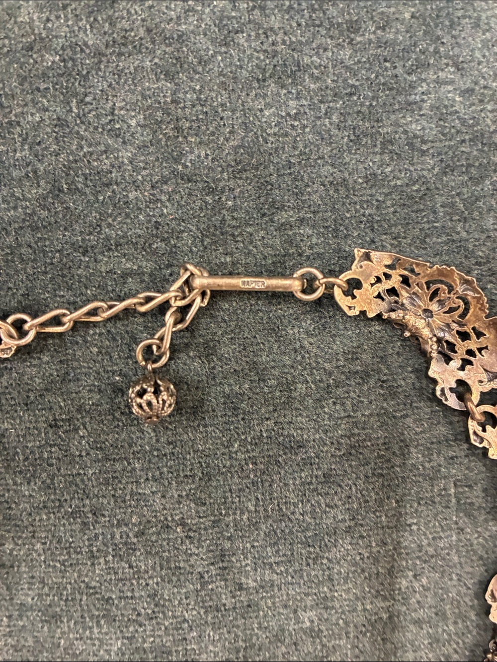 Napier silver-tone filigree bib necklace - Picture 3 of 5